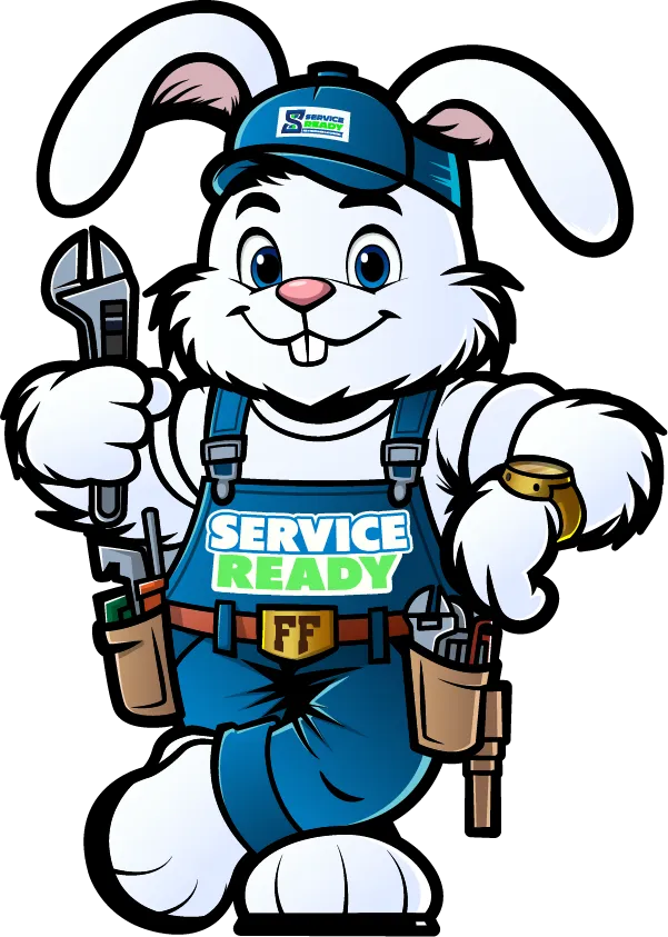 Company Mascot holding a wrench